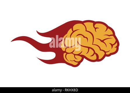 Brain Fire Symbol abstraktes Logo Stock Vektor