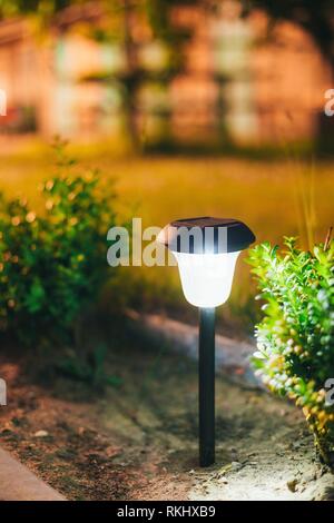 Dekorative kleine Solar Garten Licht, Laternen im Blumenbeet im grünen