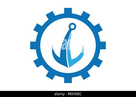 Symbolvektor für das Ankerlogo-Konzept Stock Vektor