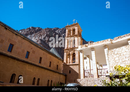 Die Kirche und das Kloster der Heiligen Katharina neben Moses Berg Ägypten, Sinai. Berühmte Ort für das Christentum Orthodoxie Pilger Stockfoto