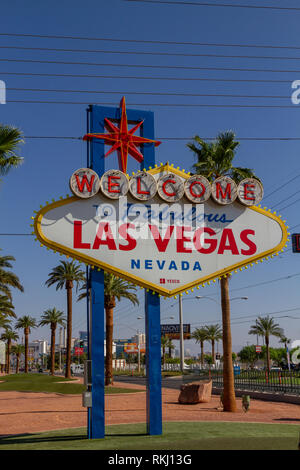 Die 'Willkommen im fabelhaften Las Vegas" Schild, Las Vegas (Las Vegas), Nevada, United States. Stockfoto