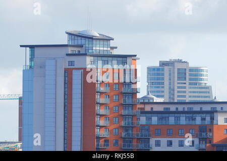 City Island & Bridgewater Place Apartments im Stadtzentrum von Leeds Stockfoto