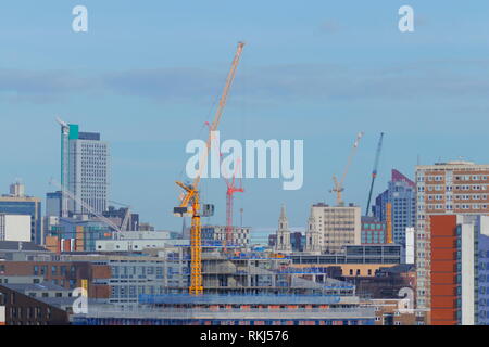 Bauarbeiten im Stadtzentrum von Leeds. Stockfoto