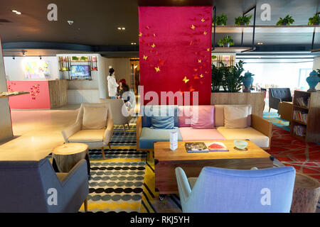 Hongkong - 27. JANUAR 2016: in der Bay Bridge Hong Kong Hotel G. Das hotel liegt auf 123 Castle Peak Road, Ting Kau, Tsuen Wan, Hong Kong. Stockfoto