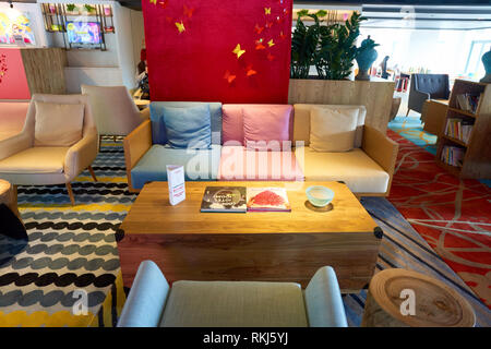 Hongkong - 27. JANUAR 2016: in der Bay Bridge Hong Kong Hotel G. Das hotel liegt auf 123 Castle Peak Road, Ting Kau, Tsuen Wan, Hong Kong. Stockfoto