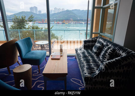 Hongkong - 27. JANUAR 2016: in der Bay Bridge Hong Kong Hotel G. Das hotel liegt auf 123 Castle Peak Road, Ting Kau, Tsuen Wan, Hong Kong. Stockfoto