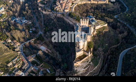 Luftaufnahme alcazar von Segovia Spanien Stockfoto