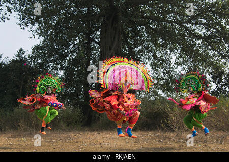 Das Bild der Chhau Tänzerin im purulia Village, West Bengal, Indien Stockfoto