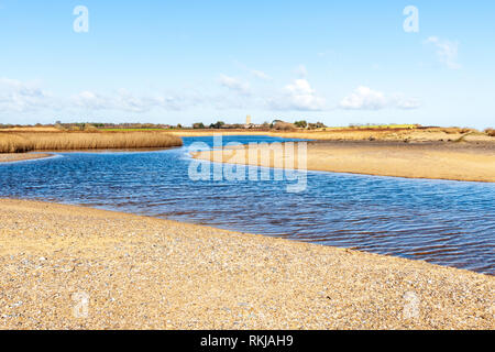 Blick auf covehithe und benacre Breite an der Küste von Suffolk Stockfoto