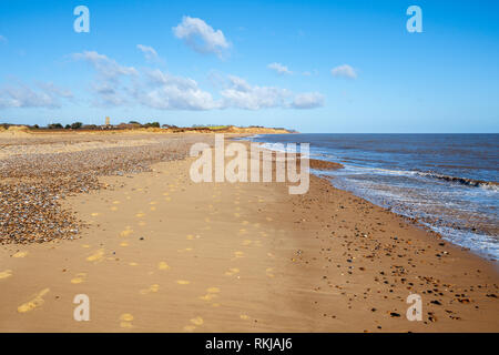 Blick auf covehithe und benacre Breite an der Küste von Suffolk Stockfoto