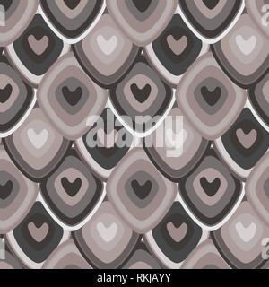 Pfauenfedern abstract Vector pattern Abbildung in braunen und grauen Farben Stock Vektor