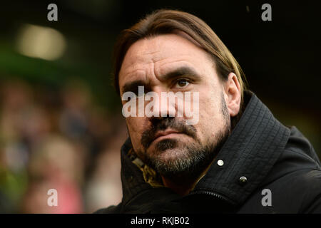 Manager von Norwich City, Daniel Farke - Norwich City v Ipswich Town, Sky Bet Meisterschaft, Carrow Road, Norwich - 10. Februar 2019 die redaktionelle Nutzung auf Stockfoto