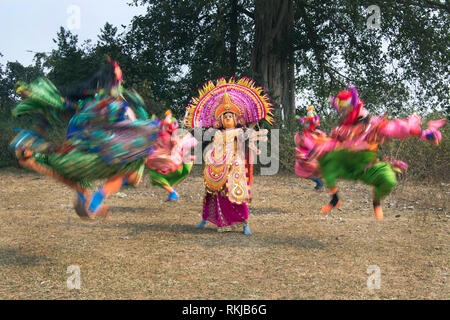 Das Bild der Chhau Tänzerin im purulia Village, West Bengal, Indien Stockfoto