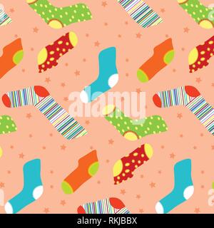 Socken und Sterne vector Pattern bunte Illustration Stock Vektor
