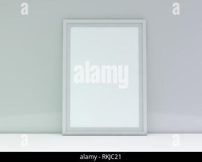 Weiße leere Bilderrahmen mockup über Hintergrund. 3D-Rendering Stockfoto