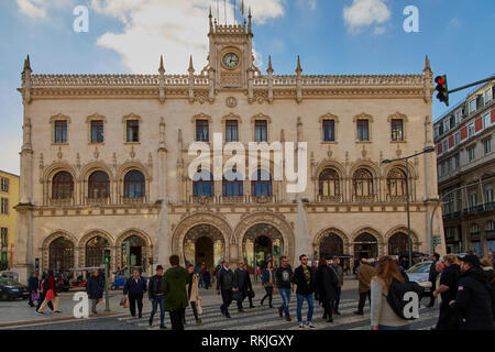 Bahnhof Rossio, in Praça Dom Pedro IV, Lissabon, Portugal Stockfoto