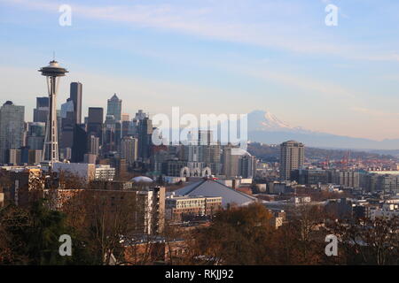 Seattle Skyline Foto auf Karry park Seattle, WA. Stockfoto