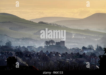 Historische Lewes Castle im Herzen des Nationalparks South Downs, East Sussex, Großbritannien Stockfoto