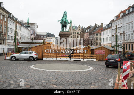 Weihnachten Markiert in Kopenhagen ab dem Højbro plads gesehen Stockfoto