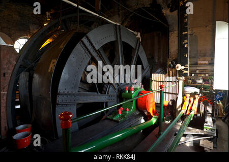 Wicklung Motor im ehemaligen historischen Tief Coal Mine Hetty Grube der Klasse 1 aufgeführt und geplante Denkmal an Hopkinstown in der Nähe von Pontypridd Glamorgan South Wales UK Stockfoto