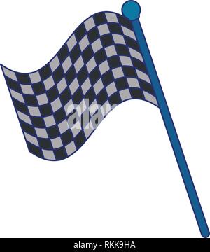 Racing flas isolierte Symbol blaue Linien Stock Vektor