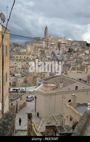 Die Altstadt von Matera Stockfoto