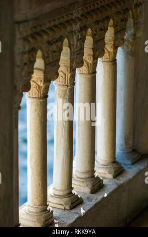 Spalten Venedig's Palace Balkon, Italien Stockfoto