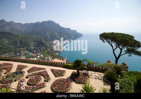 Aussicht von der Villa Rufolo, Ravello, Amalfi Küste, Italien Stockfoto