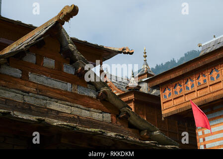 Bhimakali Tempel, ursprünglich als Bhimadevi Tempel, in Sarahan, Himachal Pradesh bekannt. Stockfoto