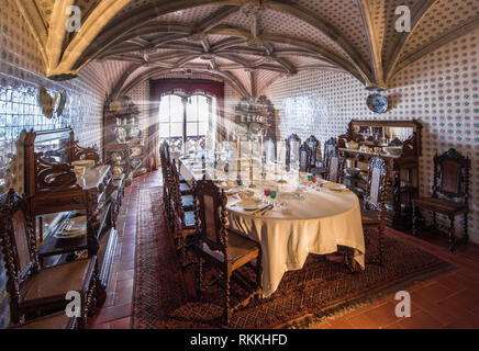 Innenraum Fragment in Pena Palast. Sintra, Portugal Stockfoto