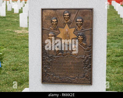 Space Shuttle Challenger Memorial Friedhof von Arlington - Washington DC - USA Stockfoto