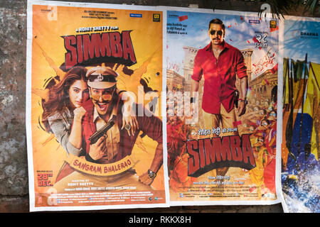 Bollywood Film Poster an der Wand in Amritsar, Punjab, Indien Stockfoto