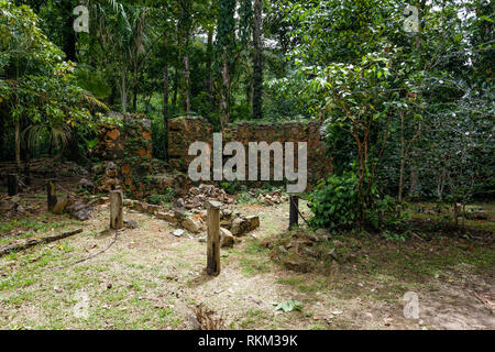 Ruinen des Venns Stadt oder Mission, Morne Seychellois Nationalpark, Mahe Island, Seychellen Stockfoto