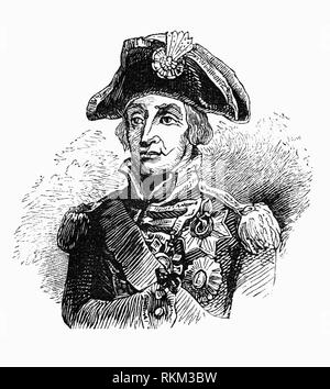 Ein Porträt von Vice Admiral Horatio Nelson (1758-1805), britischer Flagge Offizier der Royal Navy. Er wurde für seine inspirierende Führung, ziehen Sie an der Strategie fest, und Unkonventionelle Taktiken, die zusammen in einer Reihe von entscheidenden British Naval Siege, vor allem während der Napoleonischen Kriege geführt. Er war mehrmals im Kampf verwundet, Verlust der Sehkraft auf einem Auge in Korsika und die meisten von einem Arm in den erfolglosen Versuch, Santa Cruz de Tenerife zu erobern. Er erschossen wurde und in seinen letzten Sieg in der Schlacht von Trafalgar nahe der Hafenstadt Cádiz im Jahr 1805 getötet. Stockfoto