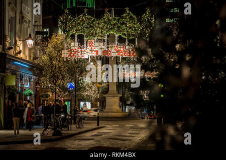 Seven Dials an Weihnachten in London Stockfoto