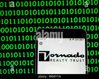 Vornado Realty Trust Real Estate Investment Trust Company Logo gesehen auf einem Smartphone angezeigt. Stockfoto
