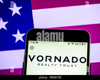 Vornado Realty Trust Real Estate Investment Trust Company Logo gesehen auf einem Smartphone angezeigt. Stockfoto