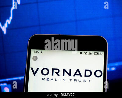 Vornado Realty Trust Real Estate Investment Trust Company Logo gesehen auf einem Smartphone angezeigt. Stockfoto