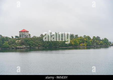 Die cathcart Turm auf Cedar Island entlang St Lawrence River bei Kingston, Kanada Stockfoto