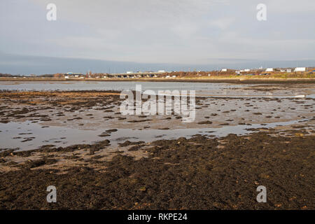 Langstone Hafen bei Ebbe in der Nähe von Portsmouth Hampshire England UK Januar 2015 Stockfoto