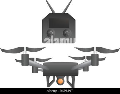 Schwarz drone Symbol, realistischen Stil Stock Vektor