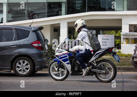 Chiangmai, Thailand - 22. Januar 2019: Private Racing Honda CBR Motorrad. Foto an der Straße Nr. 121 ca. 8 km von der Innenstadt von Chiang Mai, Thailand. Stockfoto