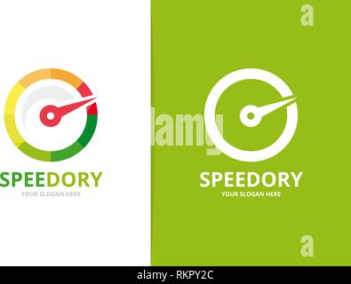 Vektor Tachometer logo Kombination. Einzigartige speedo Logo Design Template. Stock Vektor