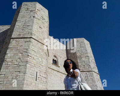 Italien Puglia perfekt achteckige geometrische Castel del Monte Apulien XIII Jahrhundert 2018 Stockfoto