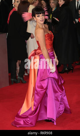 Lily Allen kommt an der 2014 British Academy Film Awards (BAFTA) am Royal Opera House, Covent Garden Stockfoto