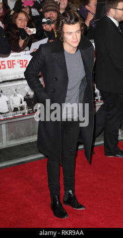 Harry Styles besucht die Weltpremiere von "Die Klasse von 92" im Odeon West End Stockfoto