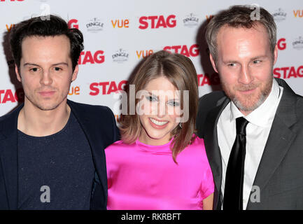 Andrew Scott, Amy Huberman und Peter McDonald am Gala-Screening der Tag "bei Vue, West End in Leicester Square Stockfoto