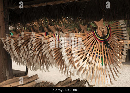 Tribal Kopfbedeckung, Hornbill Festival, Nagaland, Indien-3 Stockfoto