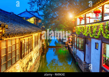 Nantong, China ist eine berühmte Wasser in der Stadt Suzhou. Es gibt viele alte Städte im Süden des Yangtze. Stockfoto