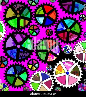 Abstrakte Farbe Bild der Zahnräder und Platten Stock Vektor
